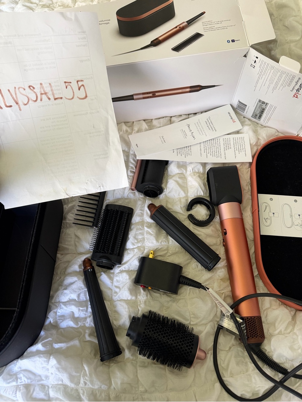 Dyson Hair Tools Set in Copper and Black
